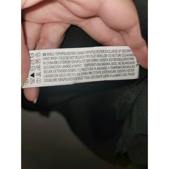 Forever 21 Womens M Black Beaded Collar Short Sleeve Sheath Dress Party Cocktail - Picture 7 of 7